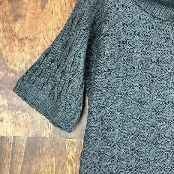 Old Navy Womens Sweater Dark Gray Cowl Neck Short Sleeve Dress Wool Blend M - Picture 4 of 12